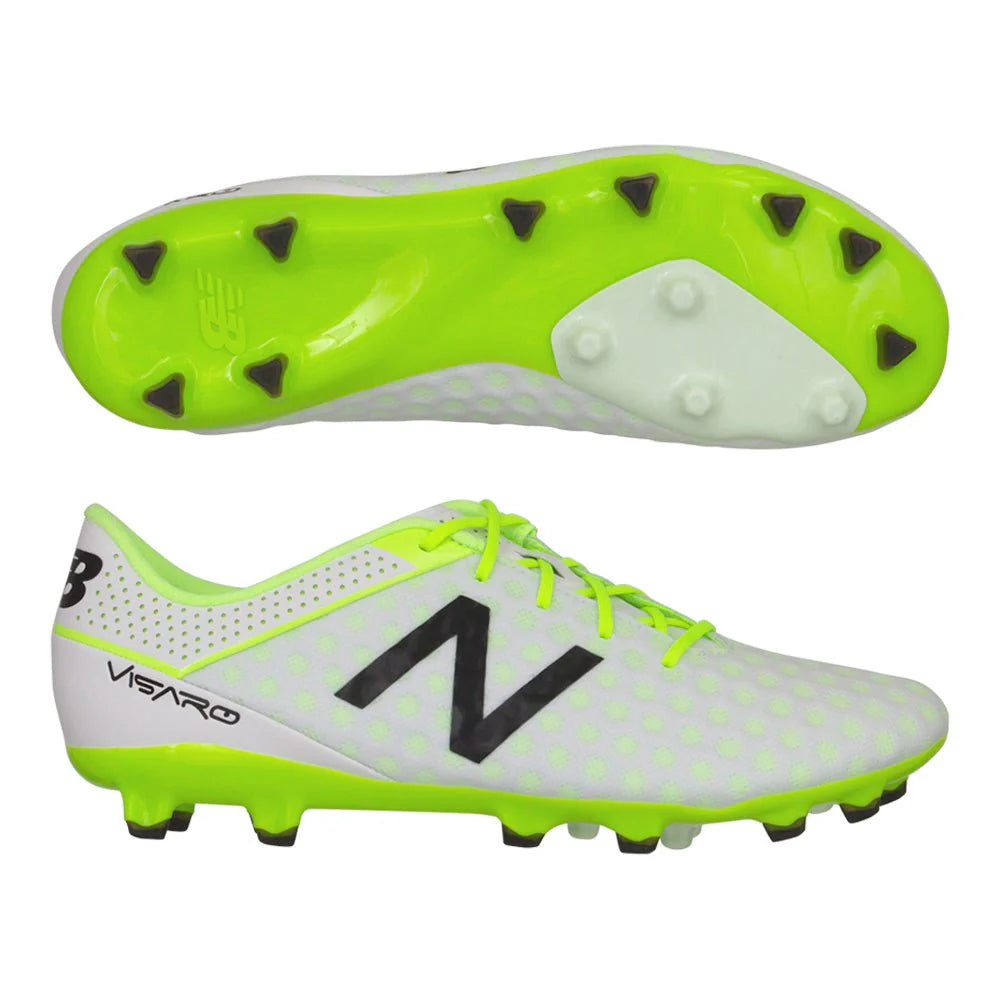 New Balance Visaro Pro FG Firm Ground Soccer Cleats White Toxic Green