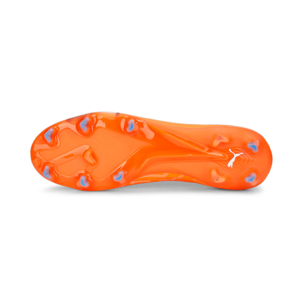 PUMA Ultra Ultimate FG AG Firm Ground Soccer Cleats Ultra Orange White Blue Glimmer