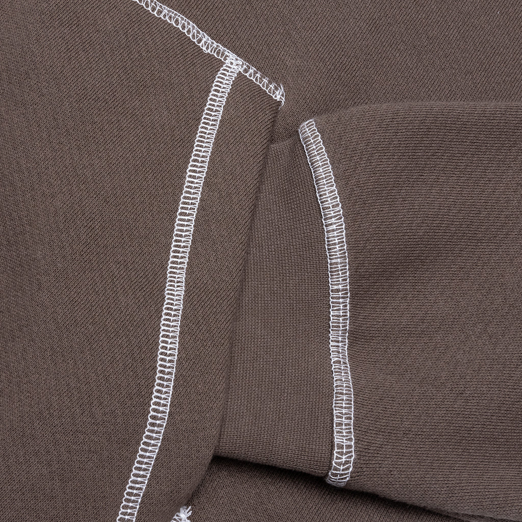 Wordmark Reverse Stitched Hoodie Brown