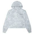 Snow Camo Eye Logo Zip Up Hoodie Washed White