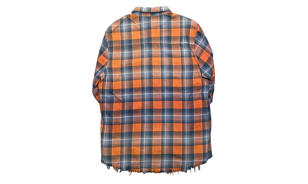Faded Flannel Button Up Long Sleeve Shirt "Red Blue Plaid" MAFPFRB