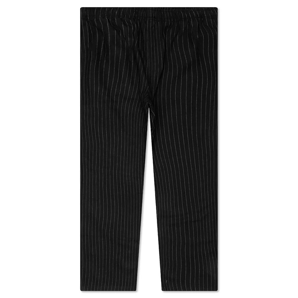 Wool Stripe Beach Pant Black