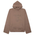 Script Embroidered Hoodie Light Brown