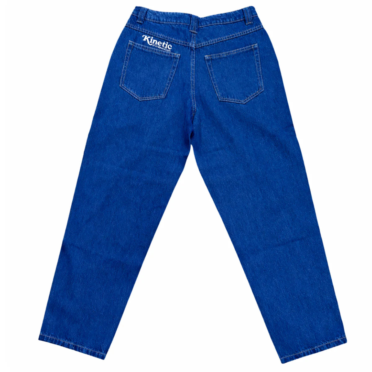 Kinetic Embroidered Baggy Denim Pants Deep Denim Blue