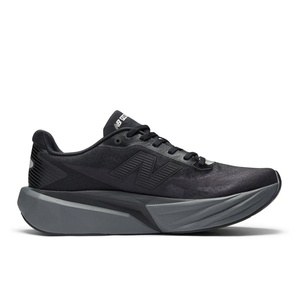 Men's FuelCell Rebel v5 in Black with Castlerock and Silver Metallic