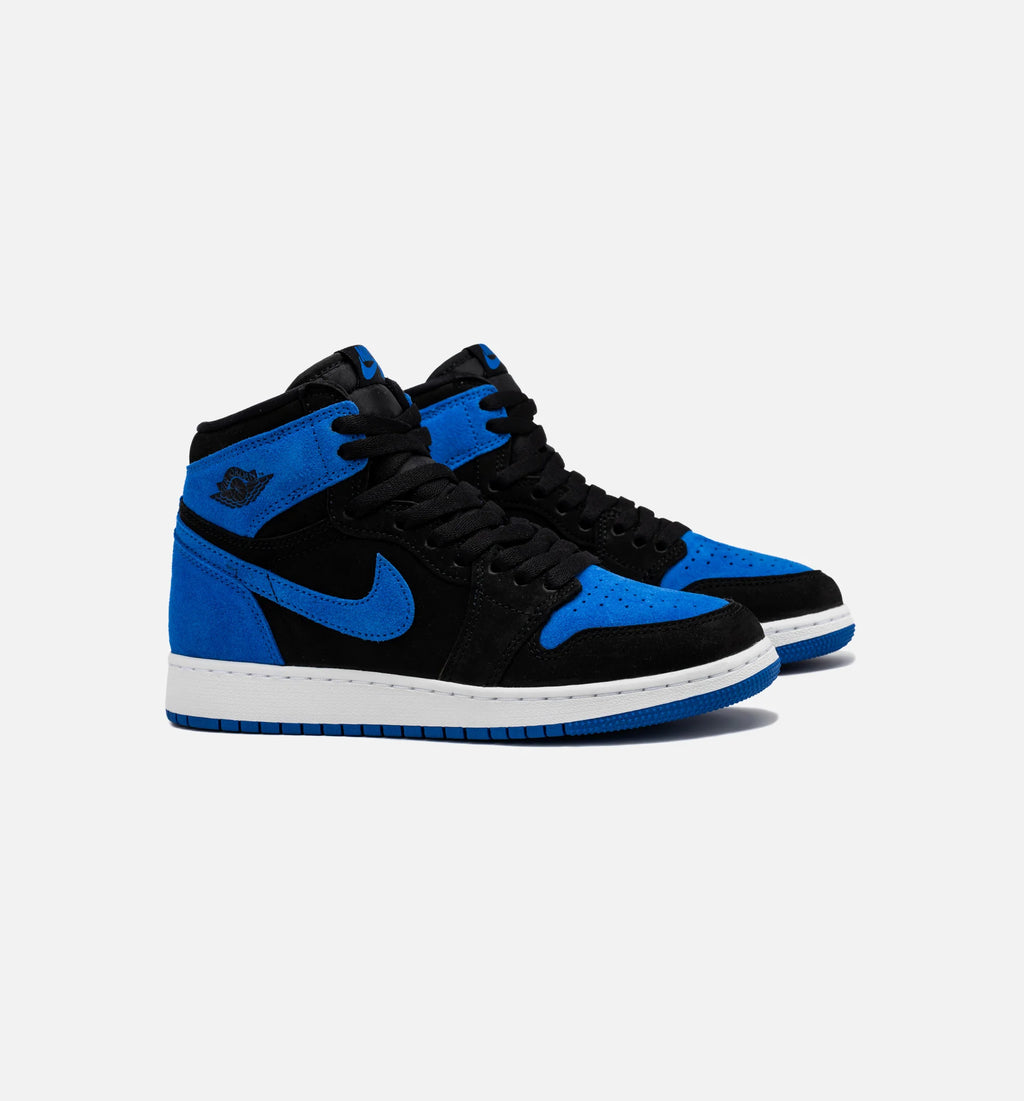 Air Jordan 1 Retro High OG Royal Reimagined Grade School Lifestyle Shoe Black Royal Blue White Free Shipping