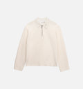 Wavy Knit Polo Mens Long Sleeve Bone