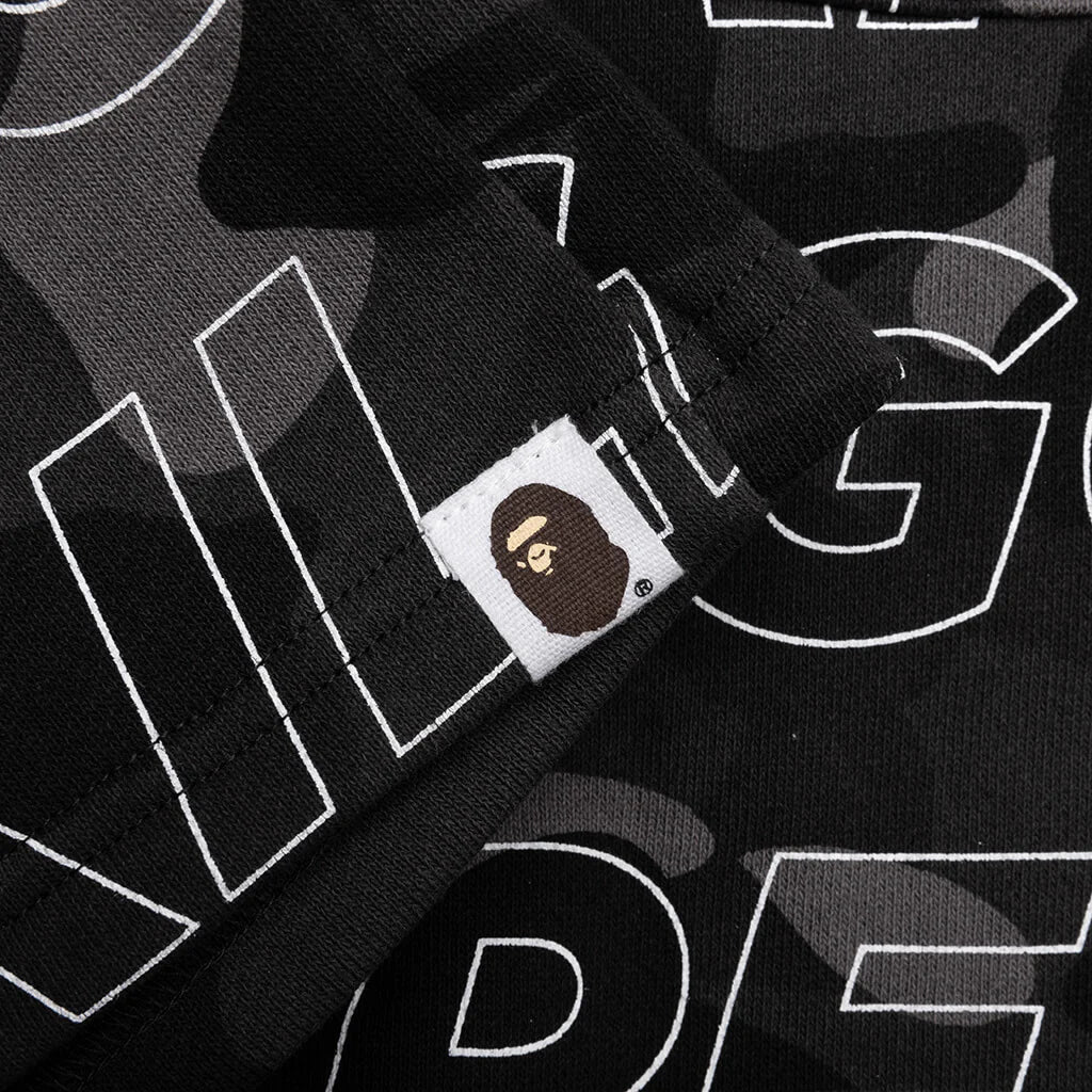 Kids Text Color Camo Shorts Black