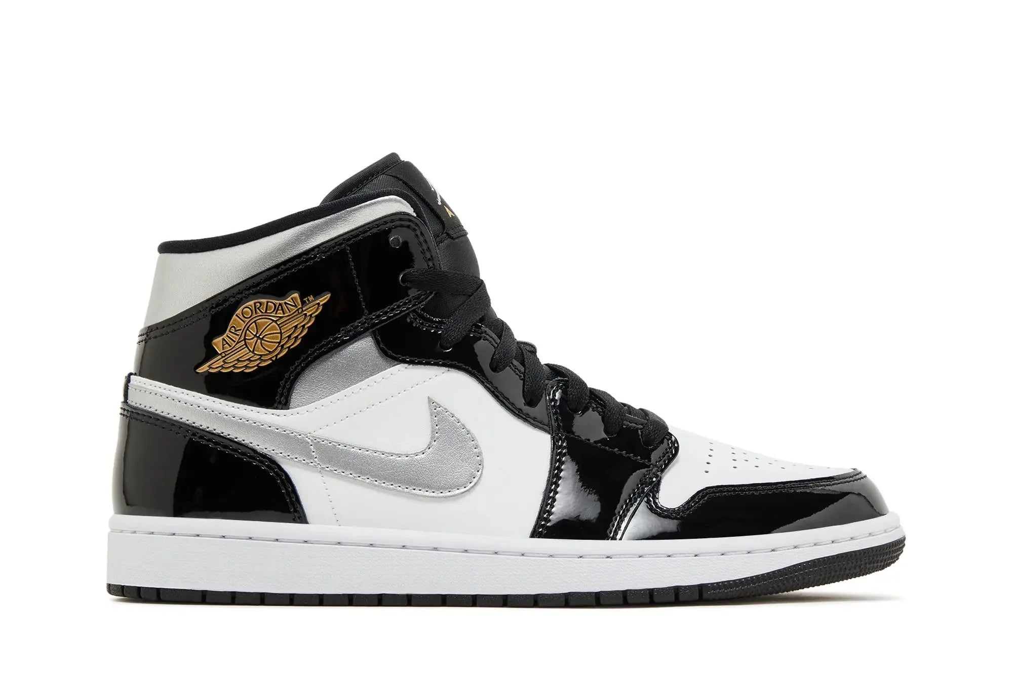 Jordan 1 Mid SE Black White Metallic Silver