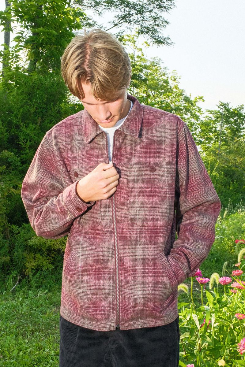Quasi Grain Full Zip Shirt Jacket Oxblood