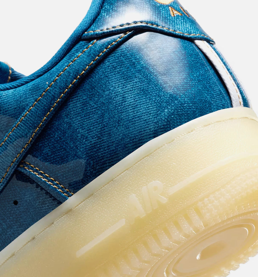 Air Force 1 Retro Patent Denim Mens Lifestyle Shoe Coastal Blue Natural Flax Coastal Blue