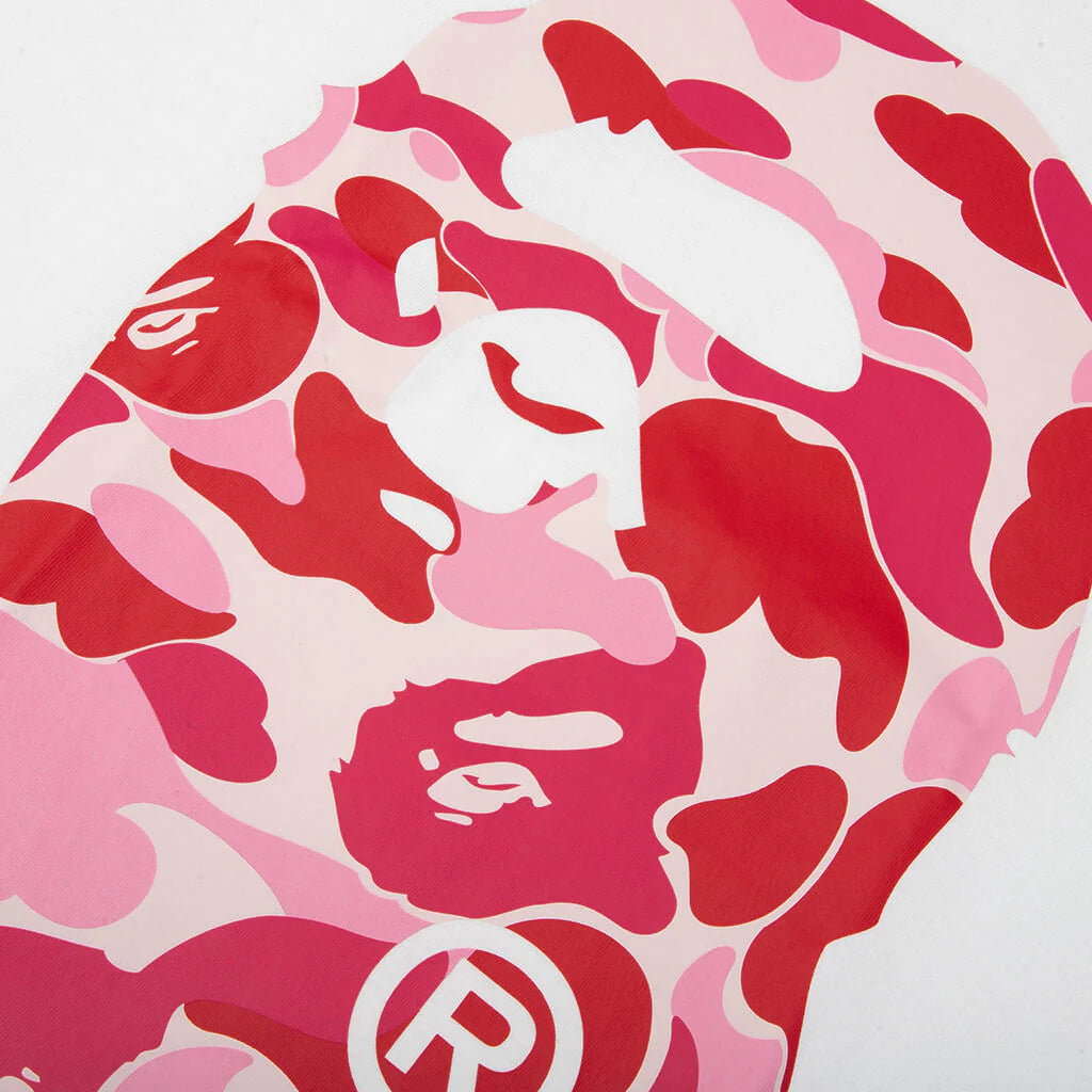 ABC Camo Big Ape Head Tee White Pink