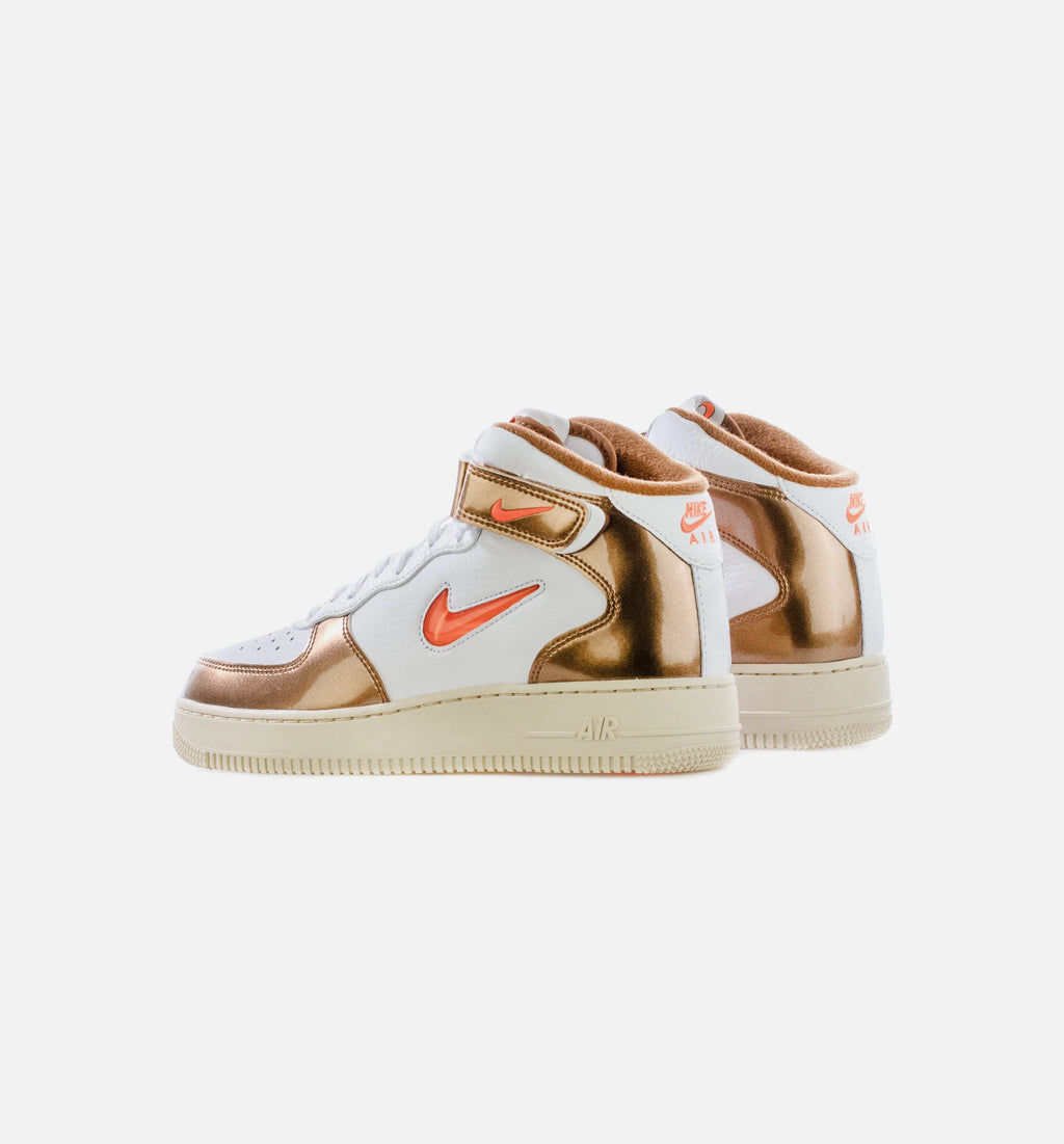 Air Force 1 Mid Ale Brown Mens Lifestyle Shoe White Total Orange Ale Brown Beach