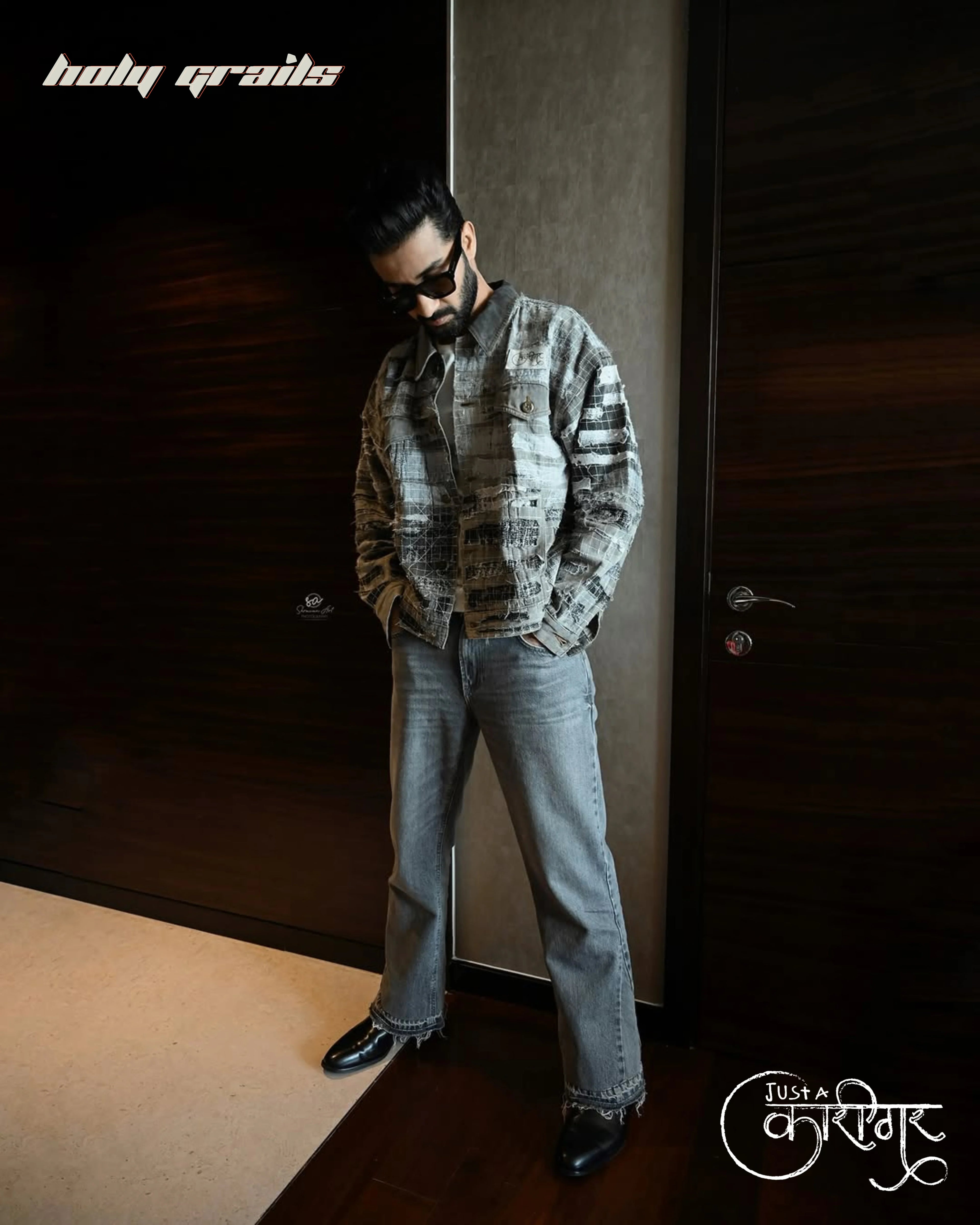 Monochrome Grey Denim Jacket HG x Just A Karigar