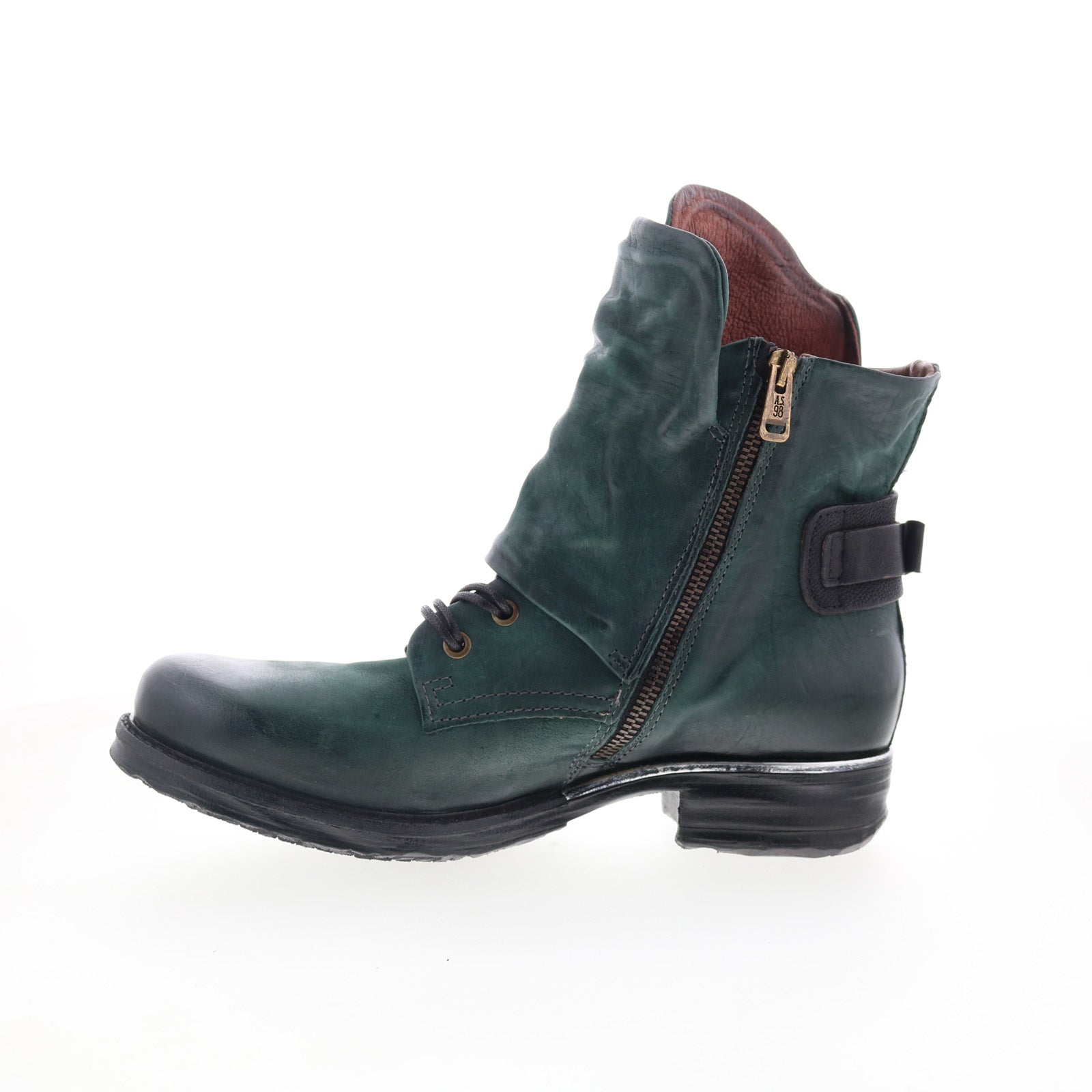 Simon 717204-1201-0001 Womens Green Leather Ankle & Booties Boots