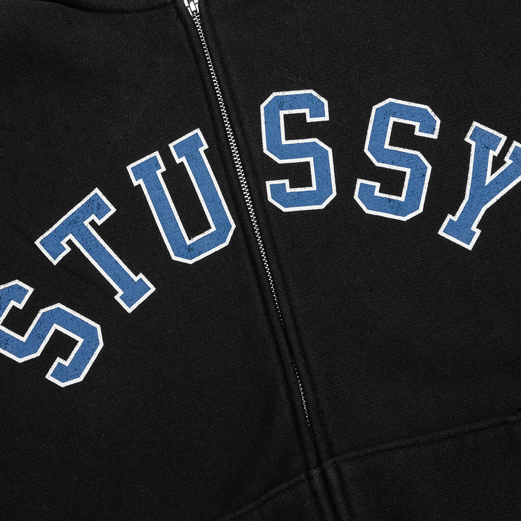 Graphic Zip Hoodie Washed Black
