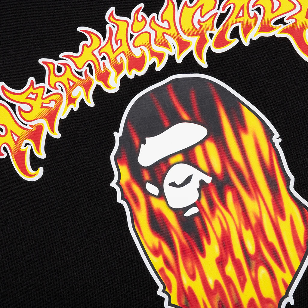 Mad Flame Ape Head Tee Black