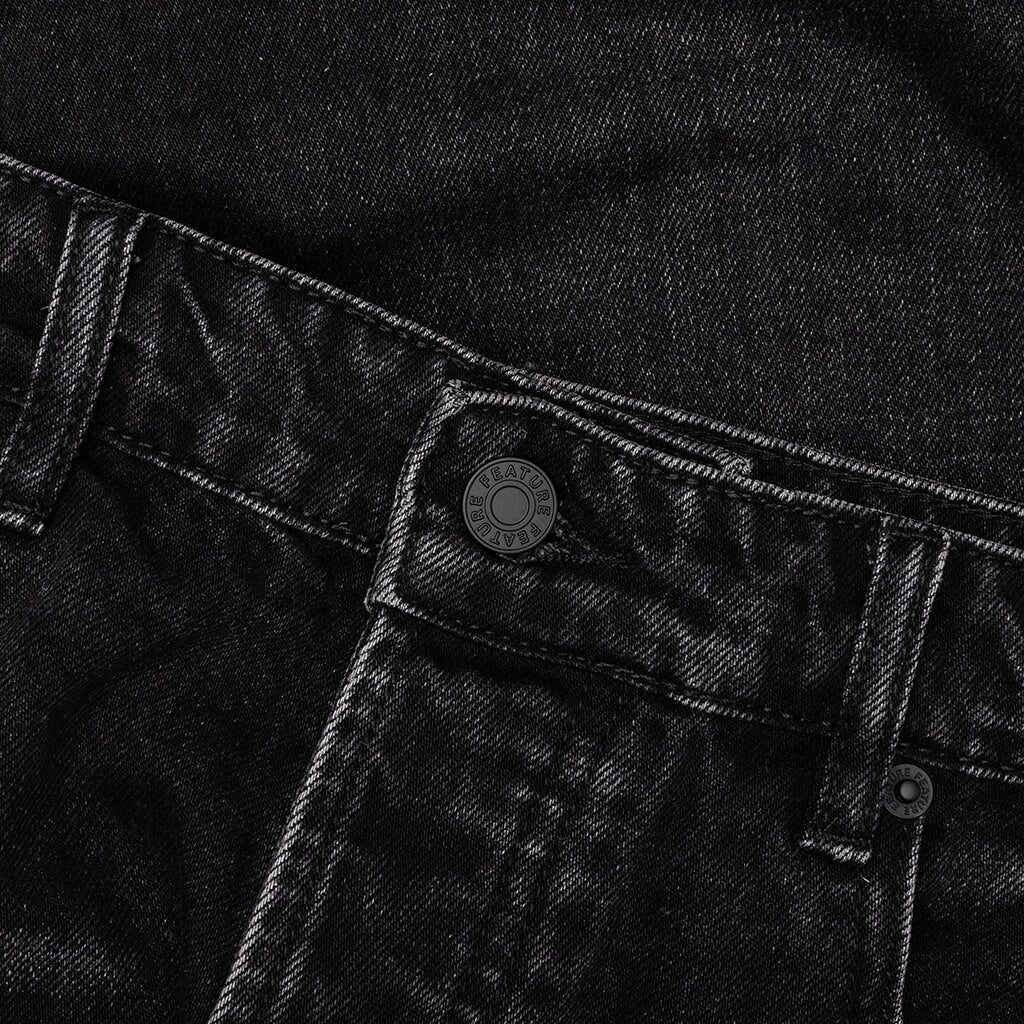 Ian Slim Denim Short Vintage Black