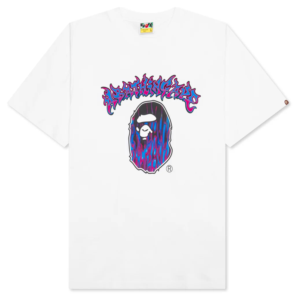 Mad Flame Ape Head Tee White