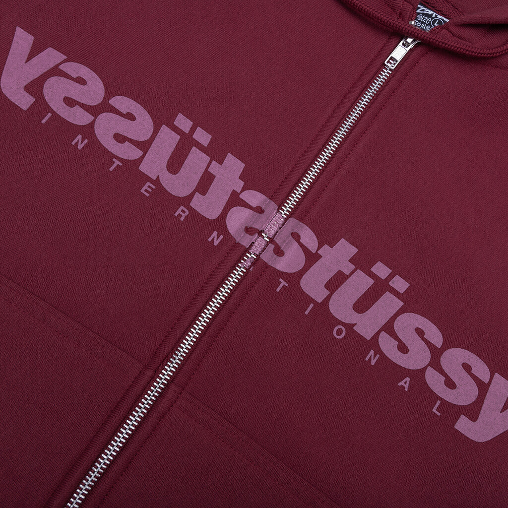 Mirror Zip Hoodie Wine