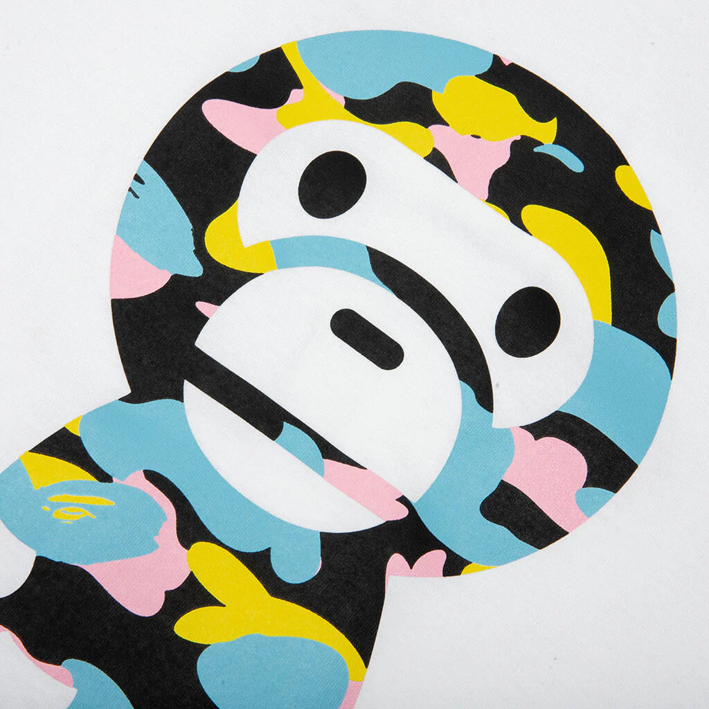 New Multi Camo Big Baby Milo Tee White