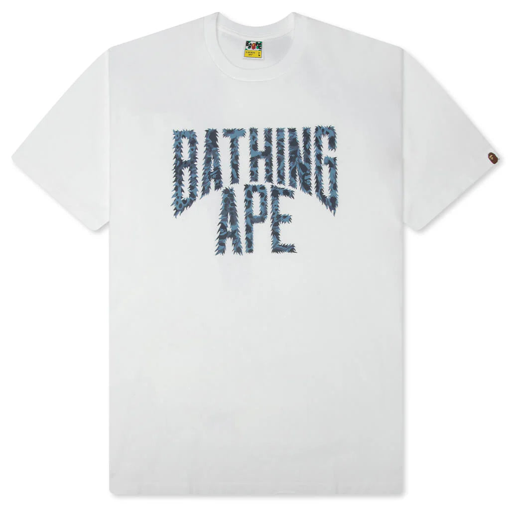 Wild Leopard Pattern NYC Logo Tee White Navy