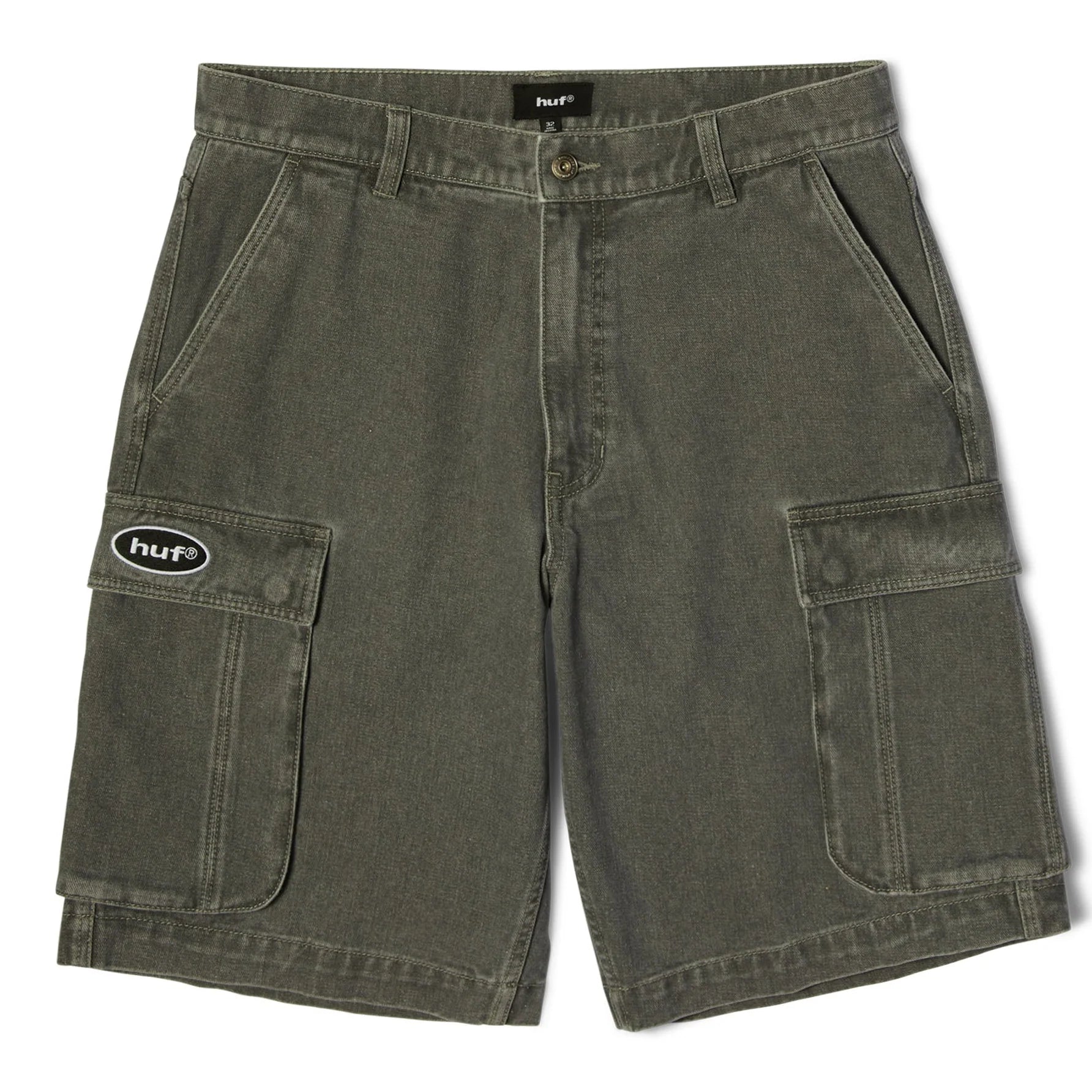 HUF Oval Denim Cargo Shorts Frost Gray