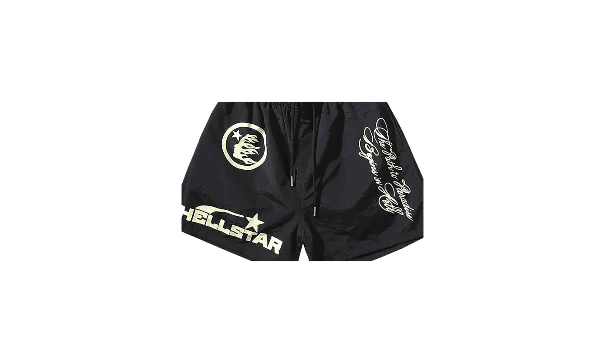 NYLON SHORTS - CURSIVE PRINT "Black" HSR168