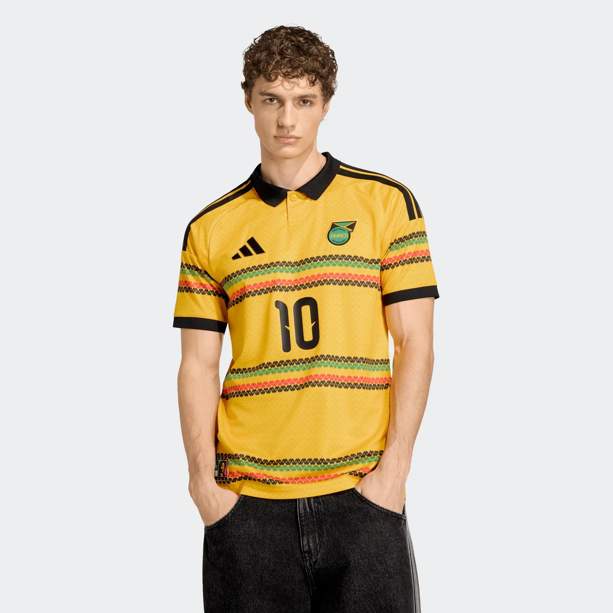 adidas Jamaica Home Bob Marley 10 Mens Soccer Jersey 2026 Gold