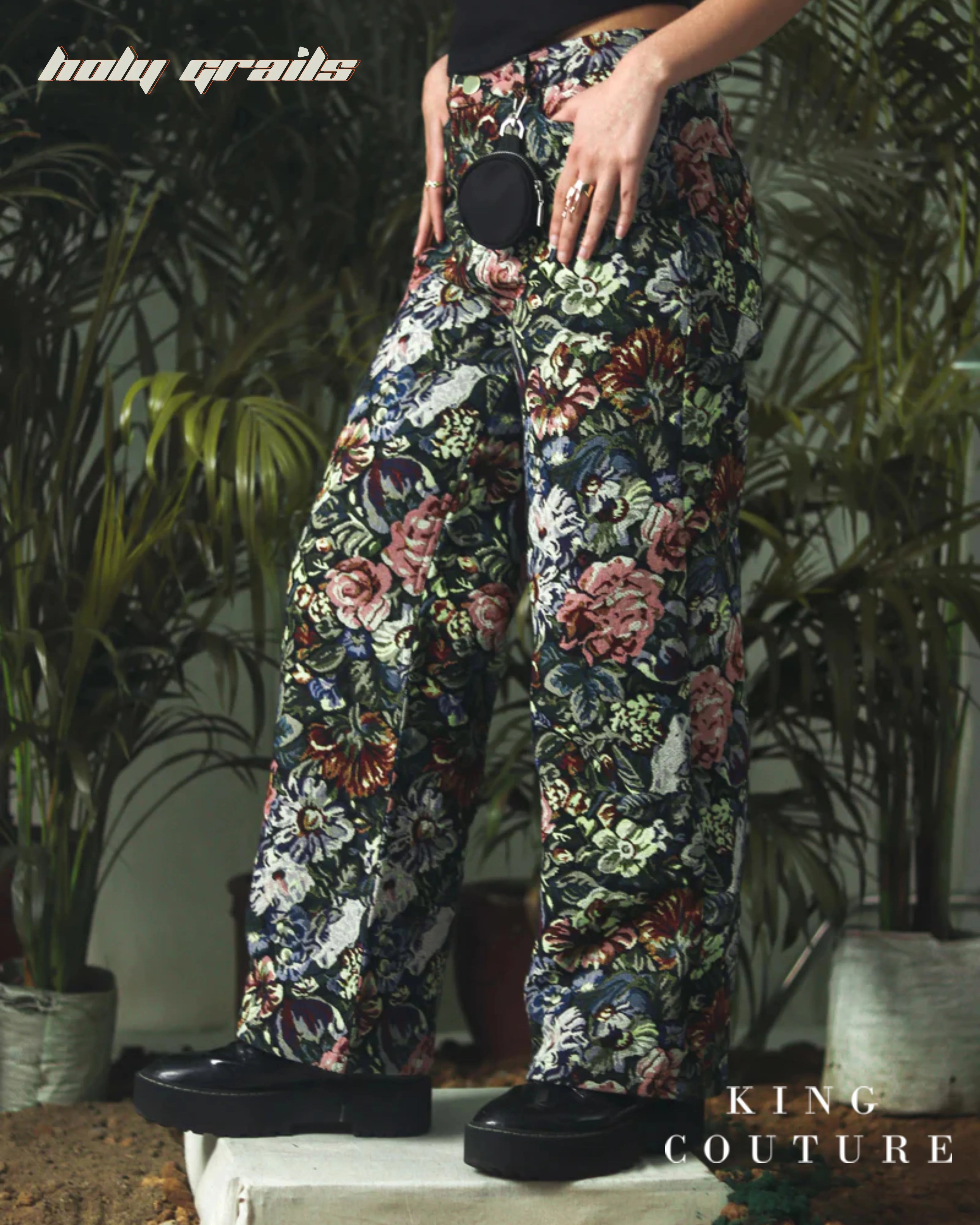 Straight Fit Floral Jacquard Pant HG x King Couture