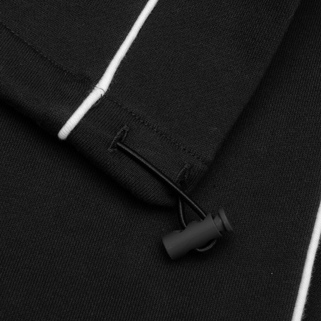 Relaxed Fleece Sweatpant With Piping Jet Black Cloud White