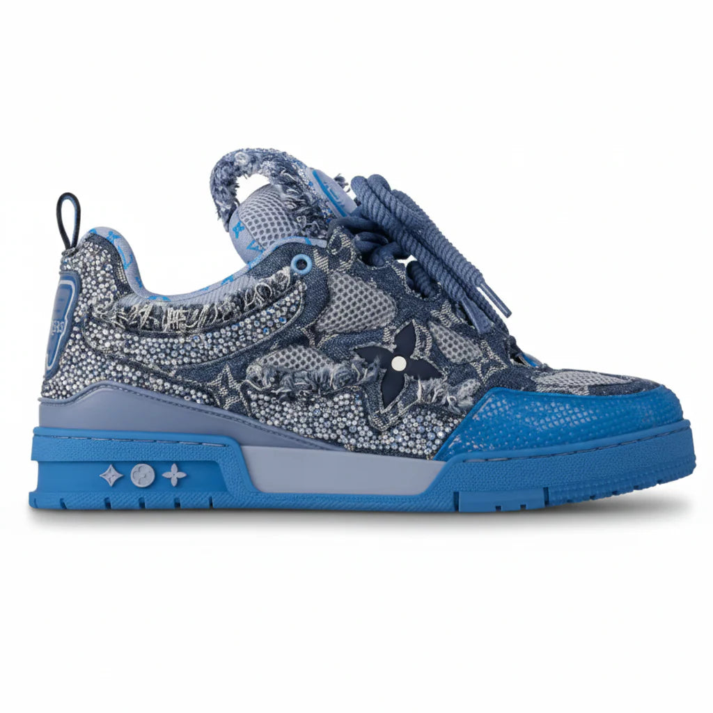 LV Skate Sneaker Blue Swarovski Crystals