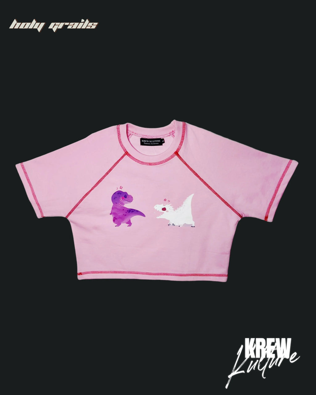 The Dinos Pink Crop Top HG x Krewe Kulturr