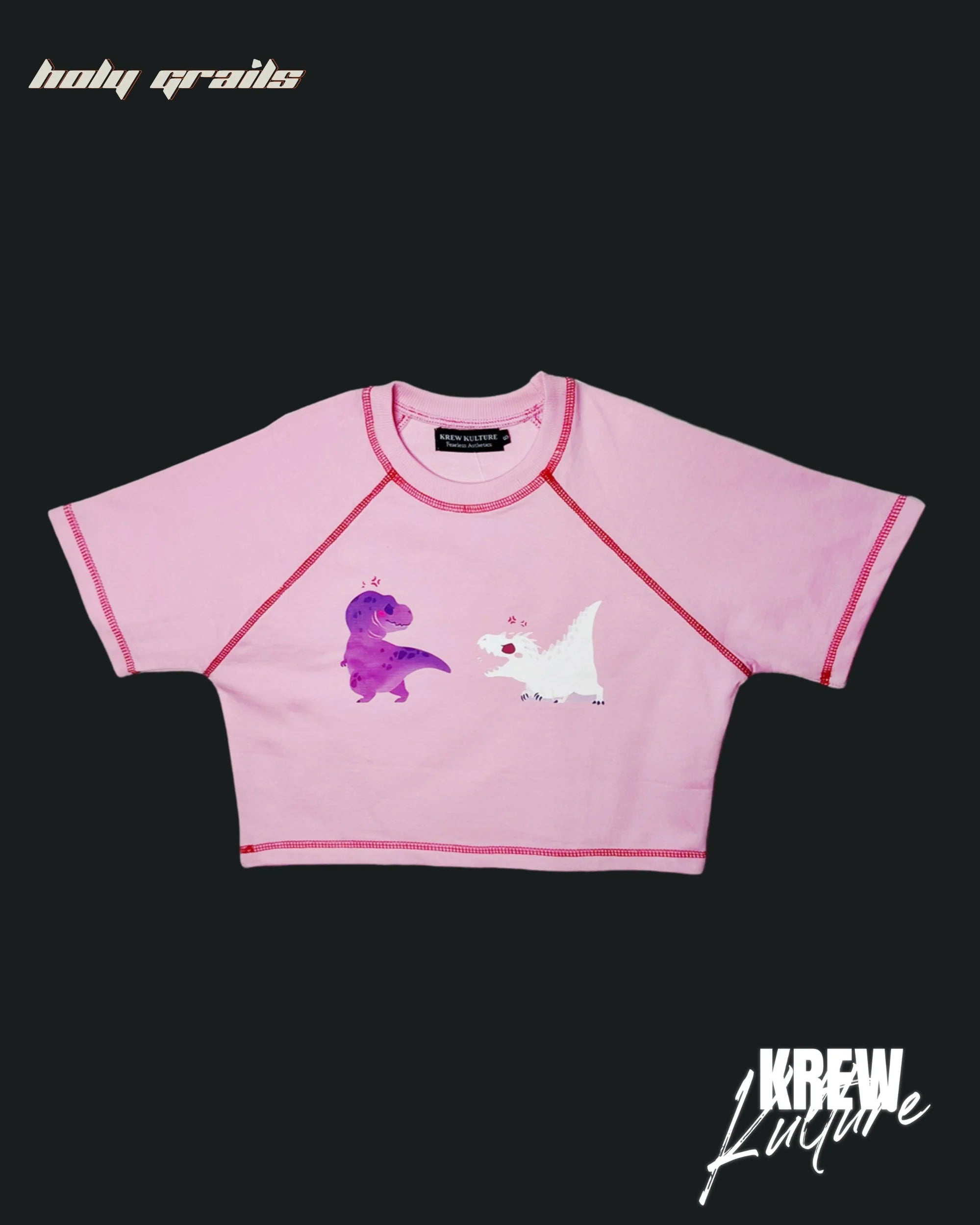 The Dinos Pink Crop Top HG x Krewe Kulturr