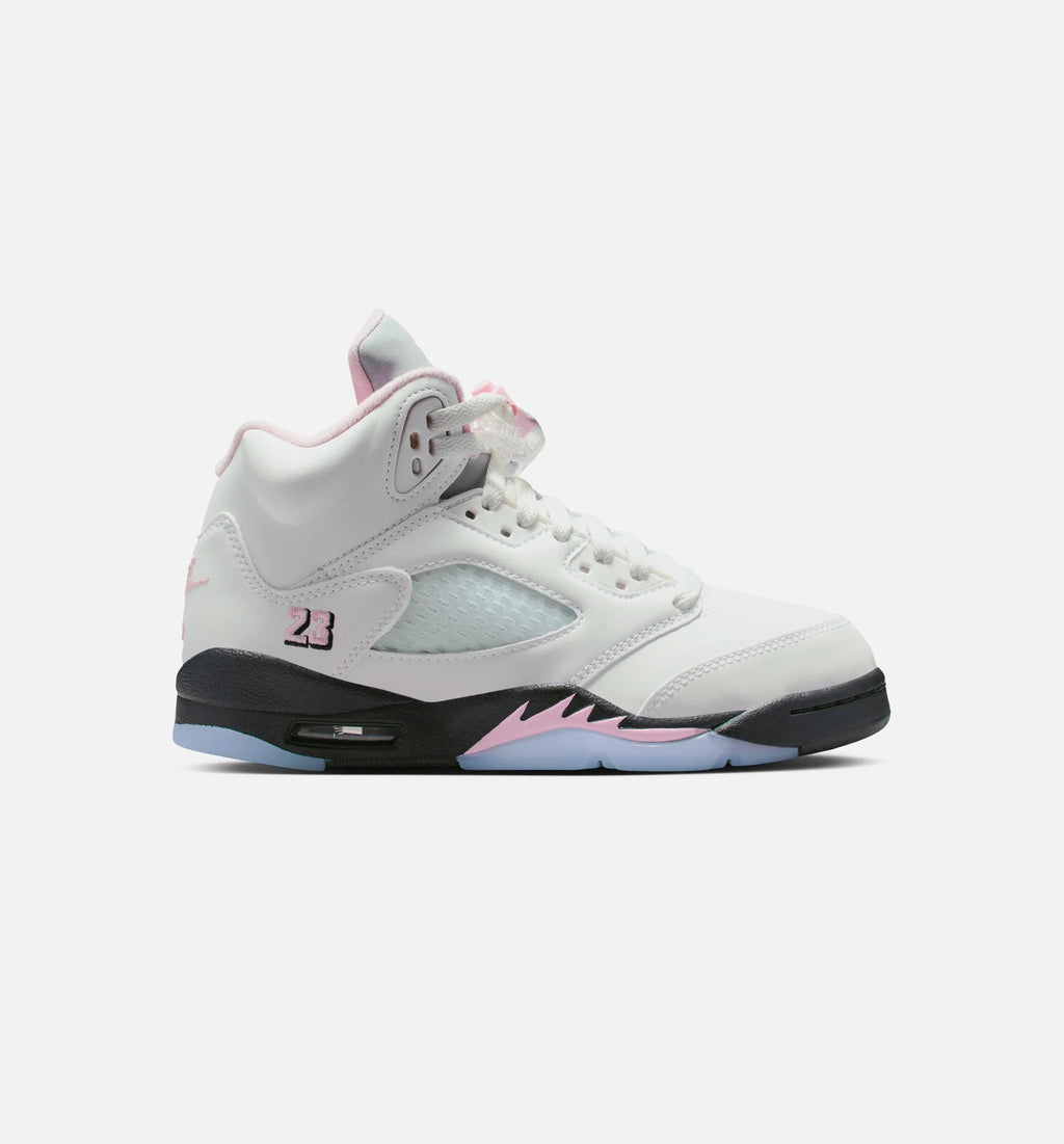 Air Jordan 5 Retro Medium Soft Pink Grade School Lifestyle Shoe White Medium Soft Pink Black Free Shipping