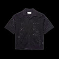Honor The Gift Pointelle Crochet Camp Collar Black