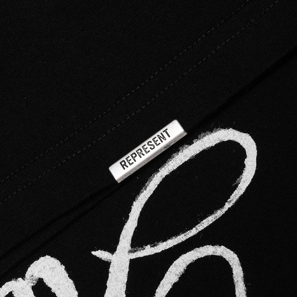 Grand Vintage Hand Drawn T Shirt Jet Black