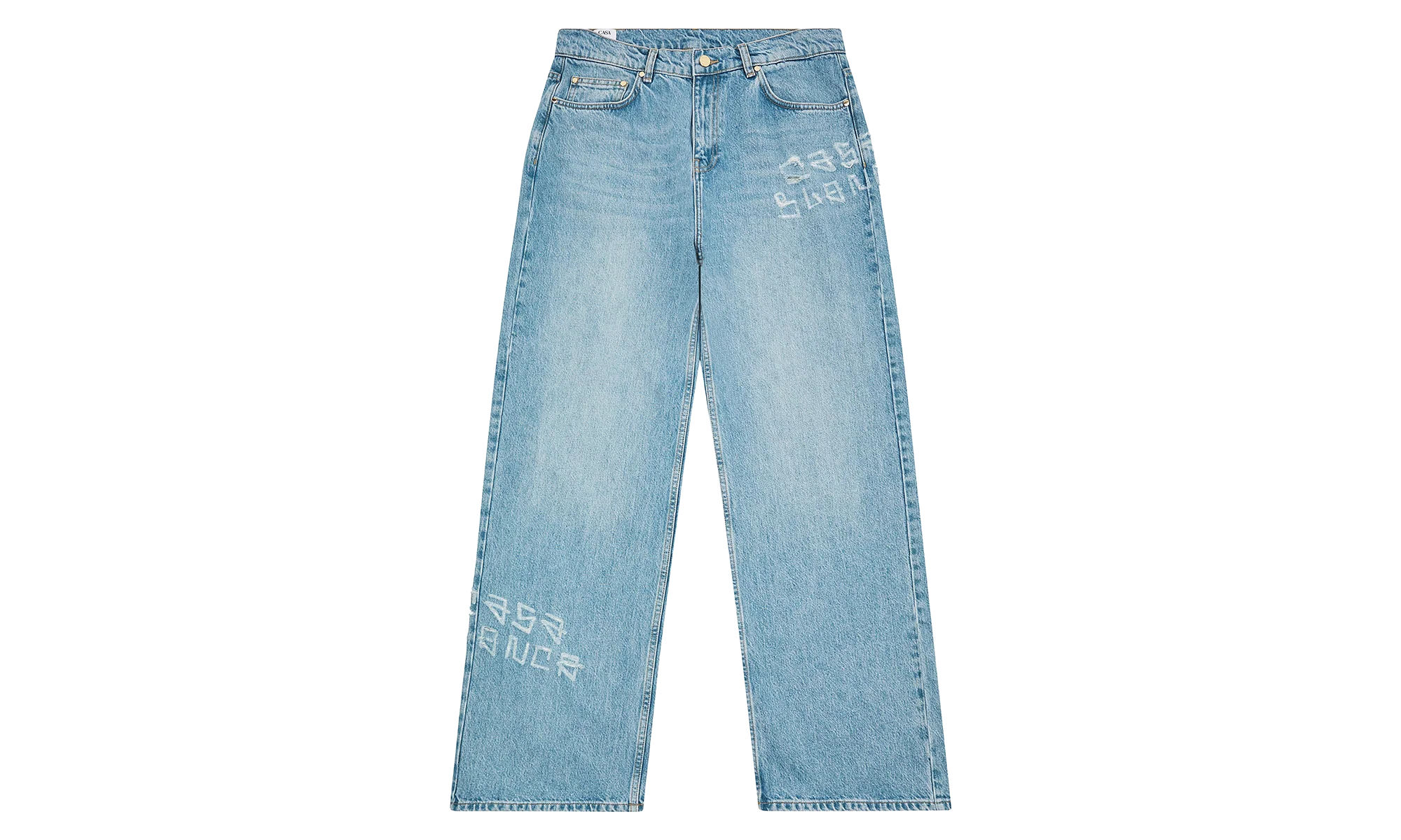 Graffiti Distressed Denim Jeans "Blue" MS25 TR 274 01