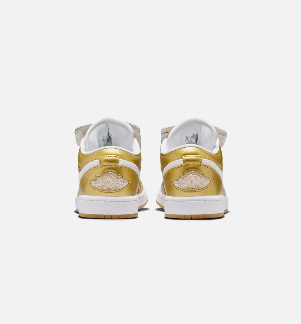 Air Jordan 1 Low Womens Lifestyle Shoe Gold White Gum Yellow
