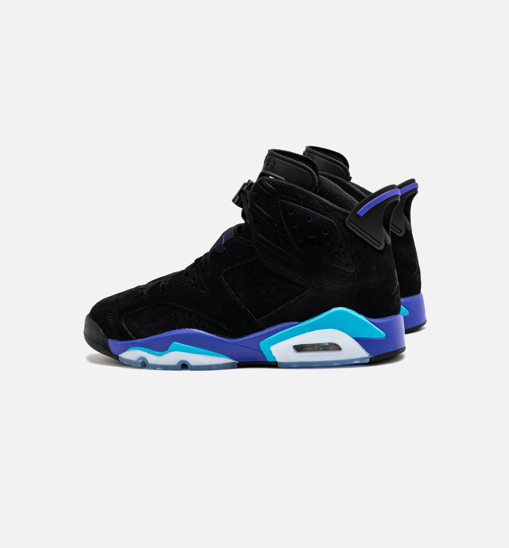 Air Jordan 6 Retro Aqua Mens Lifestyle Shoe Black Aquatone Bright Concord