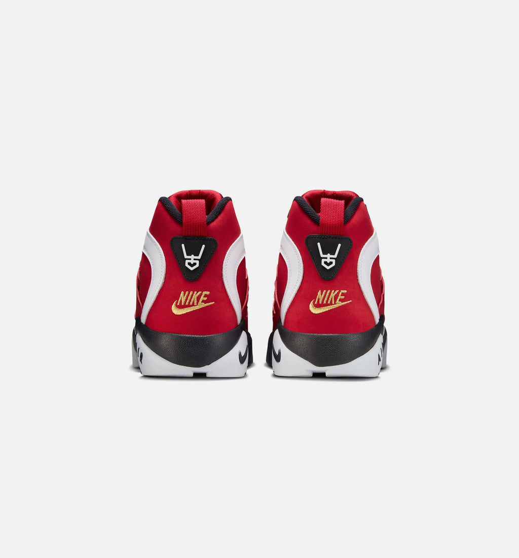 Air Diamond Turf II Prime Red Mens Basketball Shoe Fire Red White Black Metallic Gold