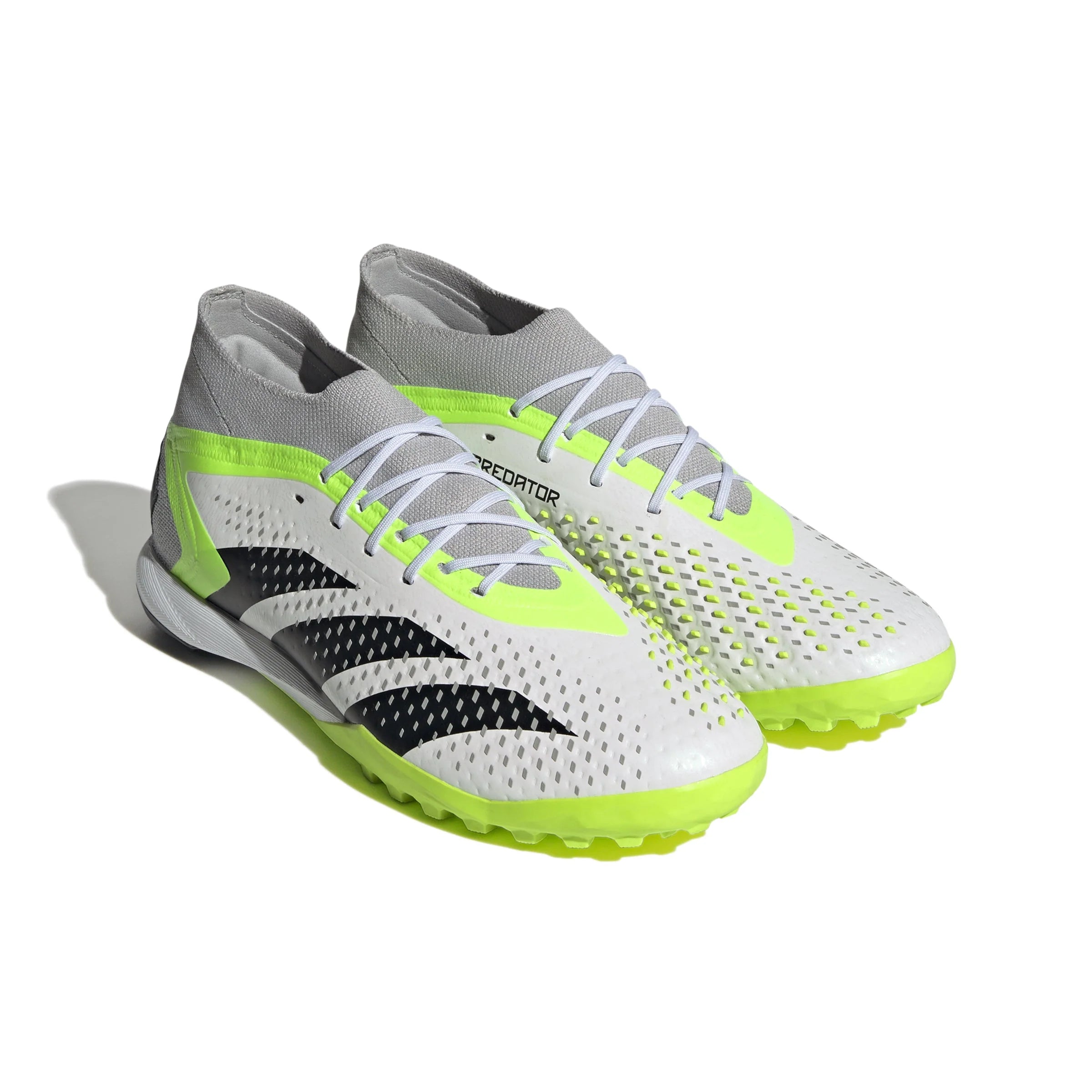 adidas Predator Accuracy1 TF Turf Soccer Cleats White Black Lucid Lemon