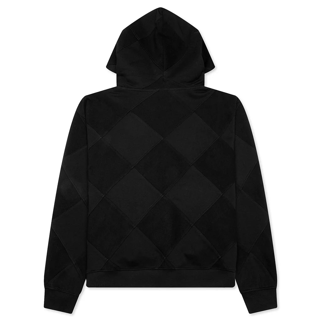 Diamond Terry Hooded Sweatshirt Black