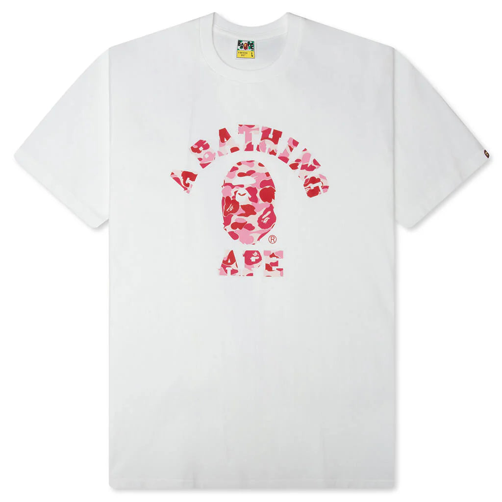 ABC Camo College Tee White Pink