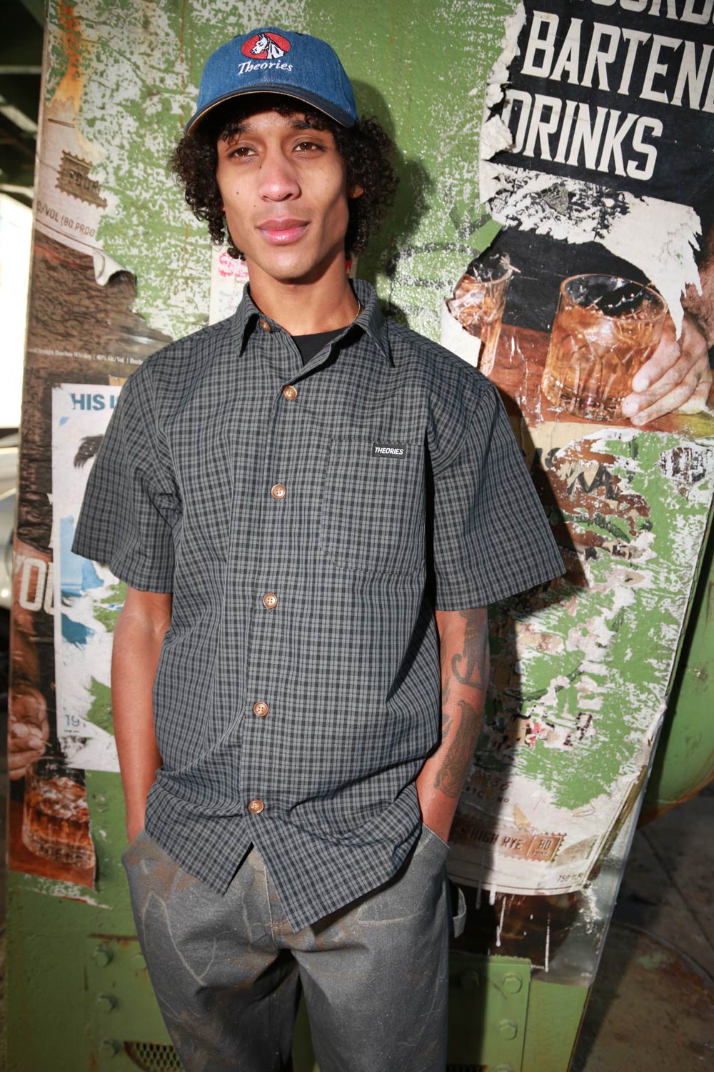 Theories Avignon Flannel Button Up Azure Blue