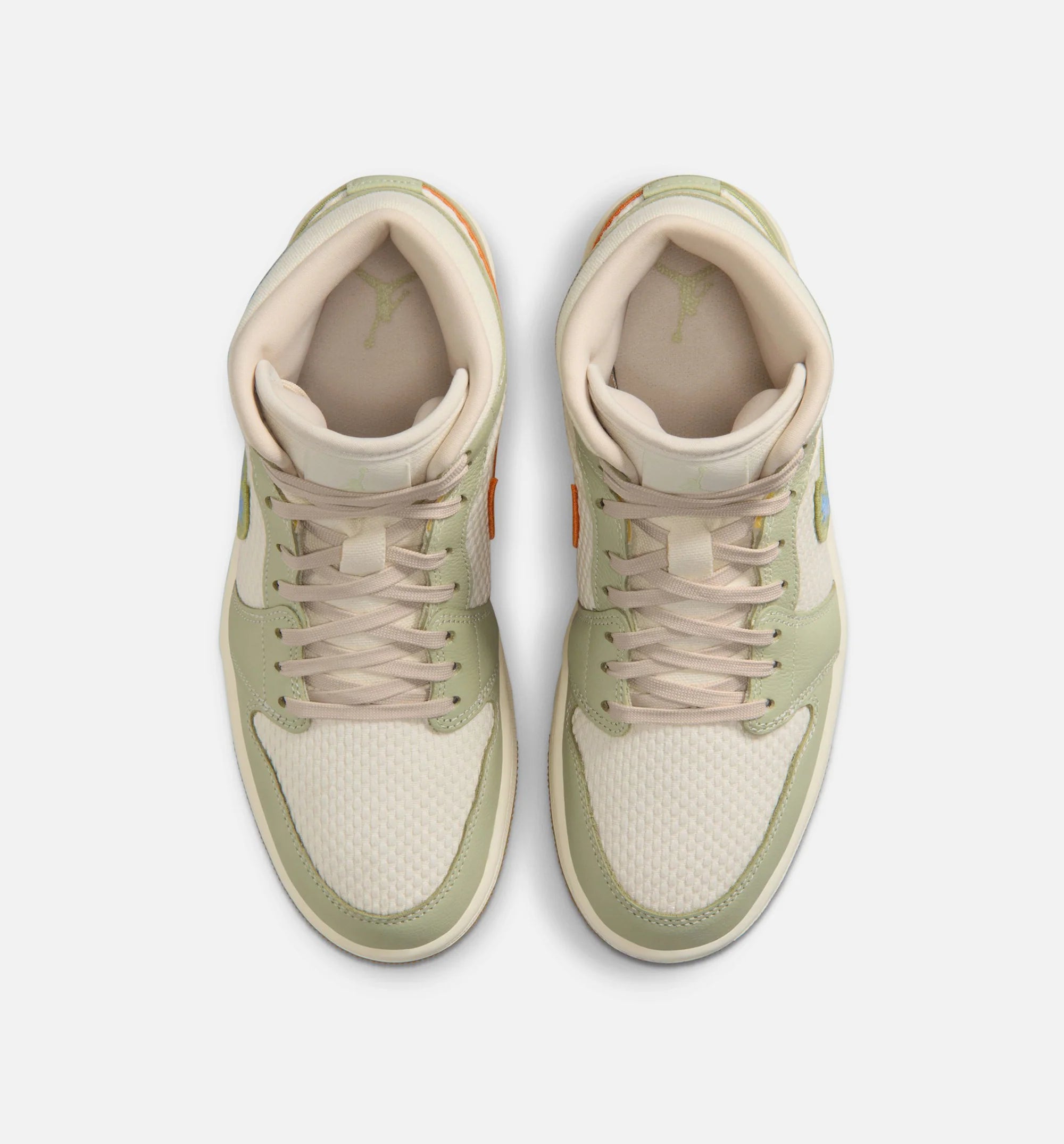 Air Jordan 1 Mid SE Womens Lifestyle Shoe Olive Aura Pearl White Lawn