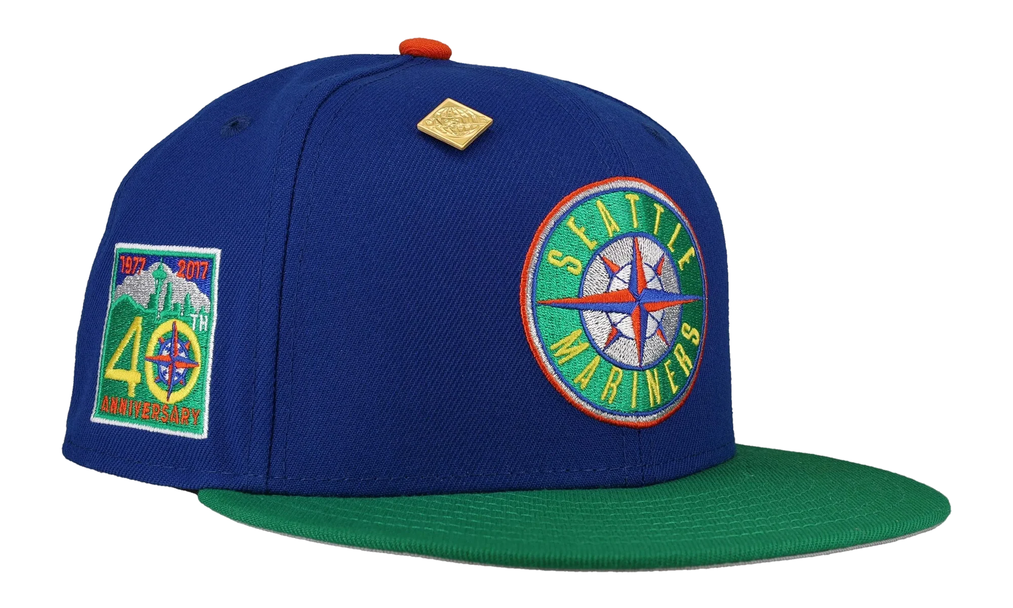59FIFTY Seattle Mariners 40th Anniversary Patch Fitted Hat "Royal Blue/Green" NE467