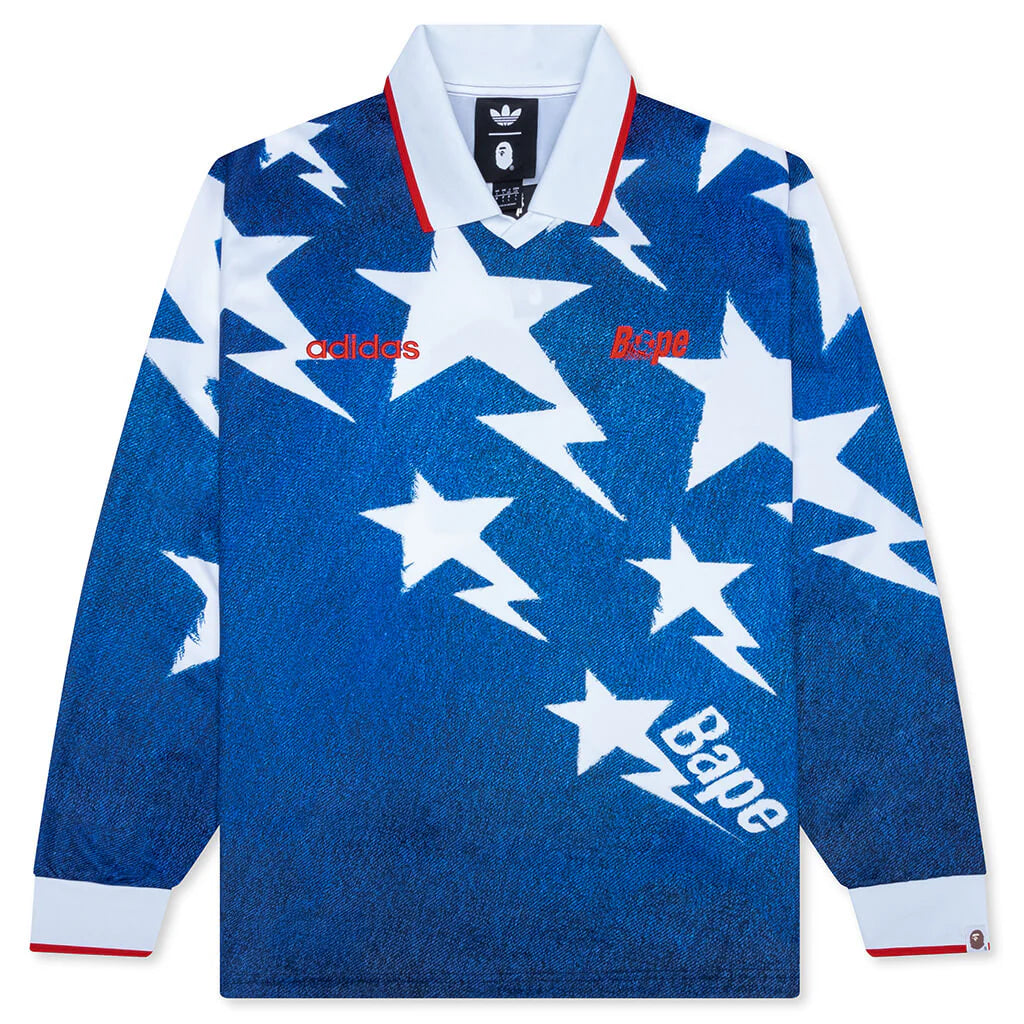 Adidas x BAPE L S Star Jersey Medium Blue Denim