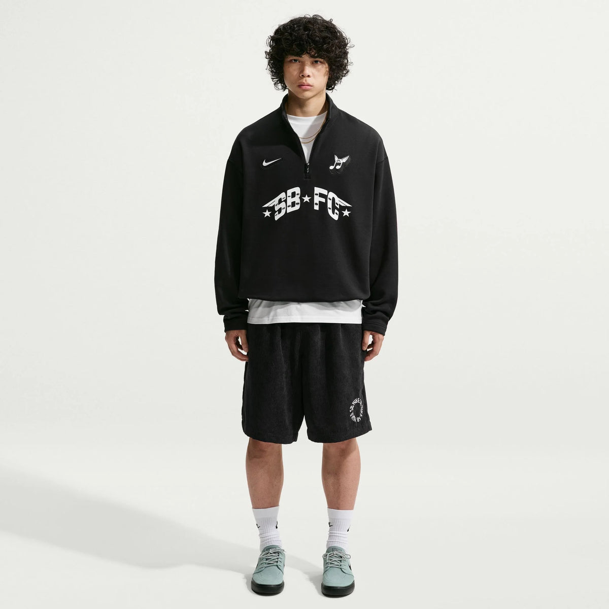 Nike SB Club 58 Skate 1 2 Zip Fleece Crew Neck Sweatshirt Black