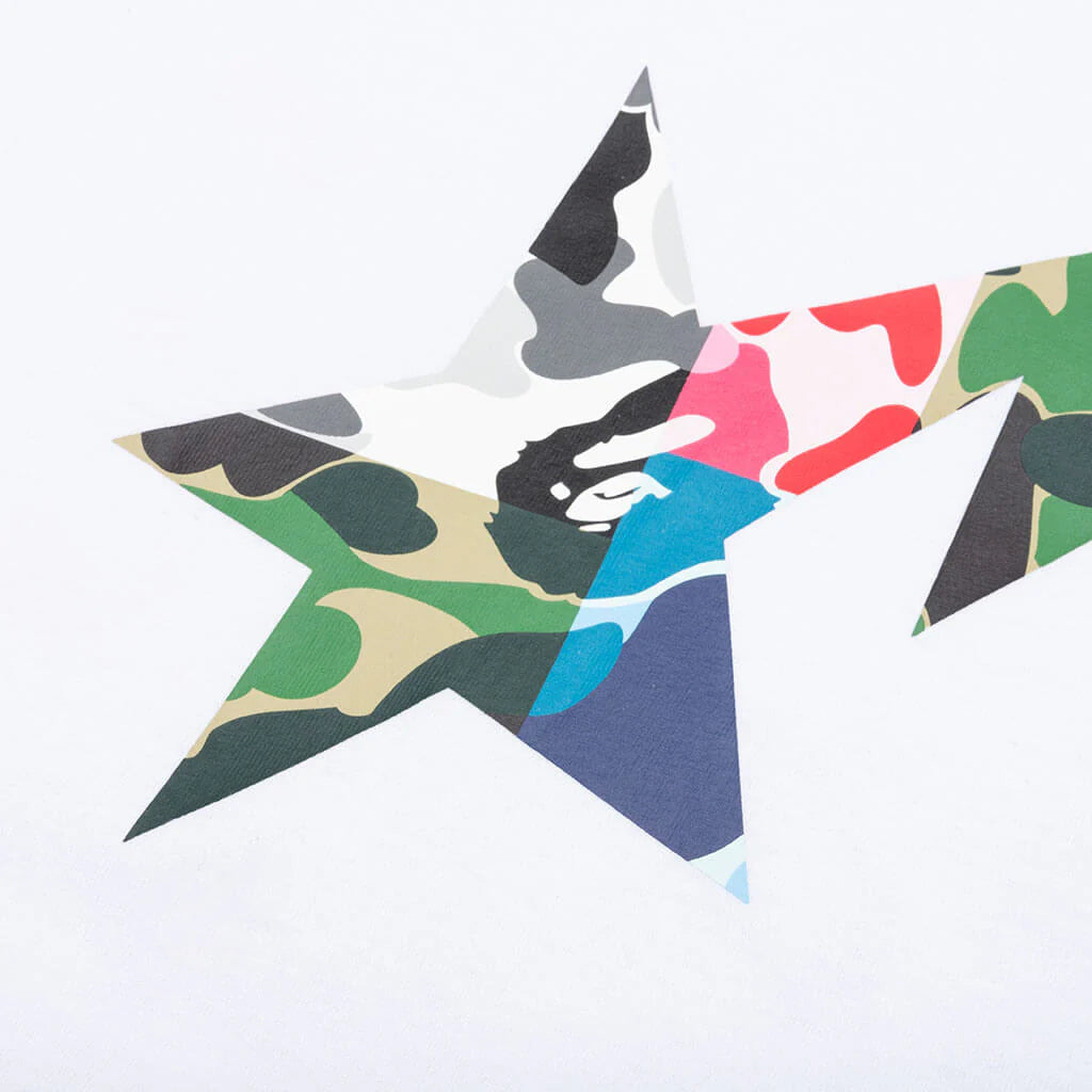 ABC Camo Crazy Bape Sta Logo Tee White